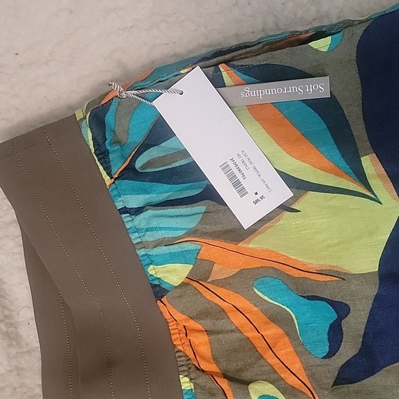 NWT Soft Surroundings Aliso Point Tropical Linen Pants Sz M - Picture 2 of 7